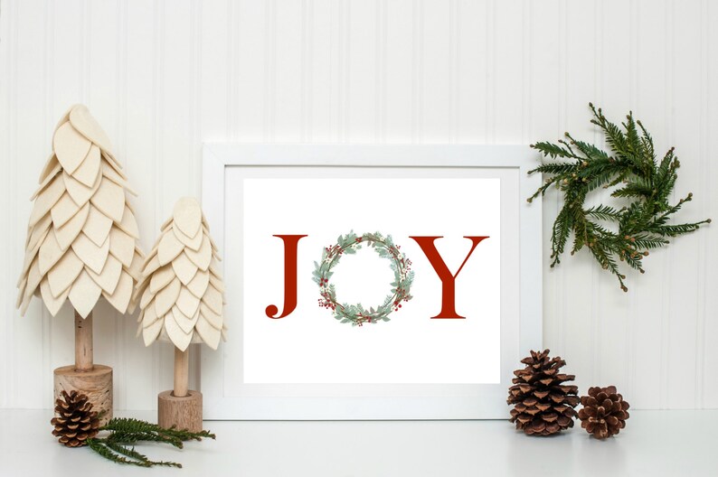 Joy Printable Joy Sign Christmas Printable Festive Home | Etsy