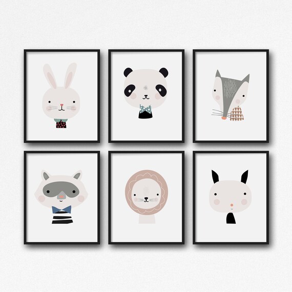 cute animal nursery prints
