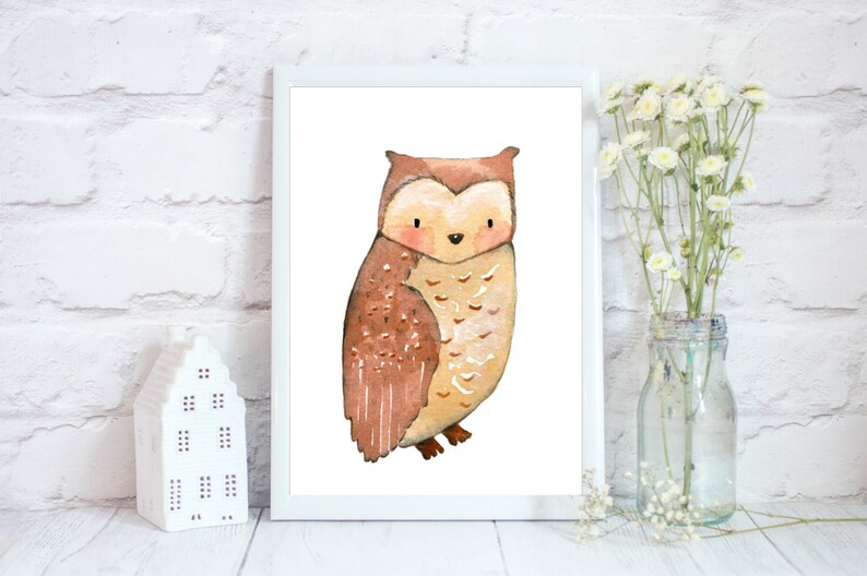 Woodland Nursery Wall Art Owl Print Owl Nursery Decor Owl Printable Woodland Nursery Decor Instant Download Rustic Nursery Decor