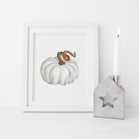 White Pumpkins Pumpkin Printable Fall Printable Wall Decor Etsy