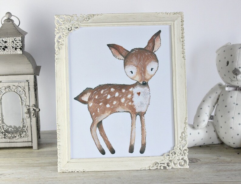 Woodland Nursery Decor Deer Printable Deer Nursery Decor Etsy