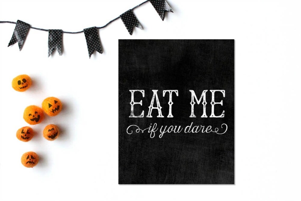Halloween Printable Eat Me Sign Halloween Props Halloween | Etsy