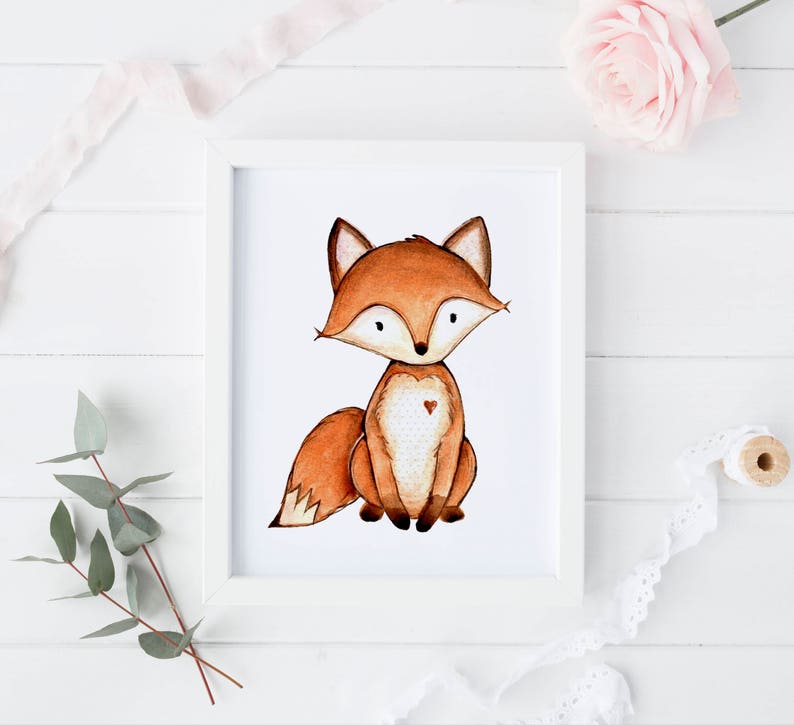Woodland Animal Prints Woodland Nursery Decor Fox