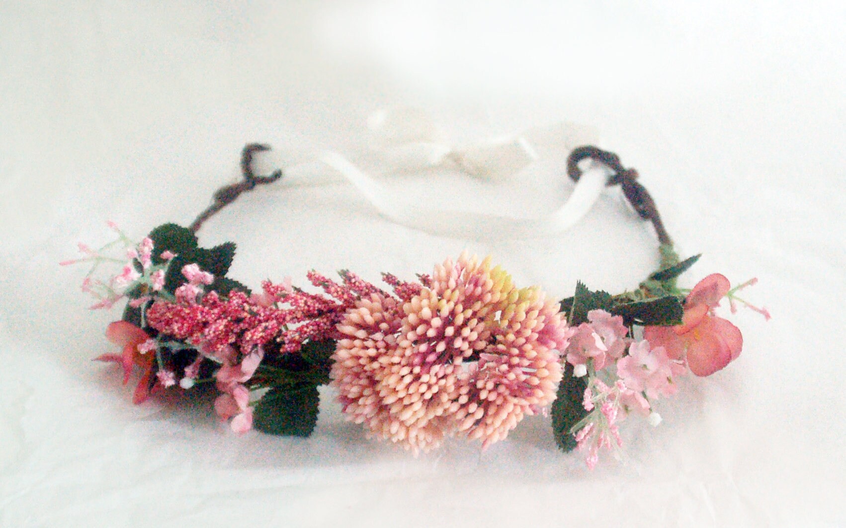 Couronne de fleurs J&T accessories rose verte pour Etsy