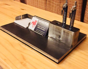Custom built Steel Desk Organizer, Industrial Style