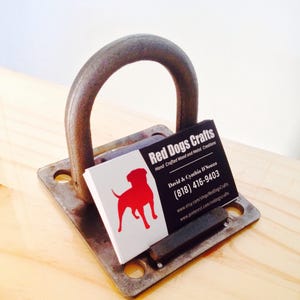Rustique en acier D-Ring style industriel steampunk porte-carte