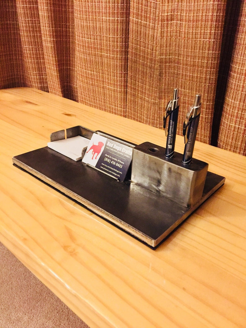 Custom Built Steel Desk Organizer Industrial Style