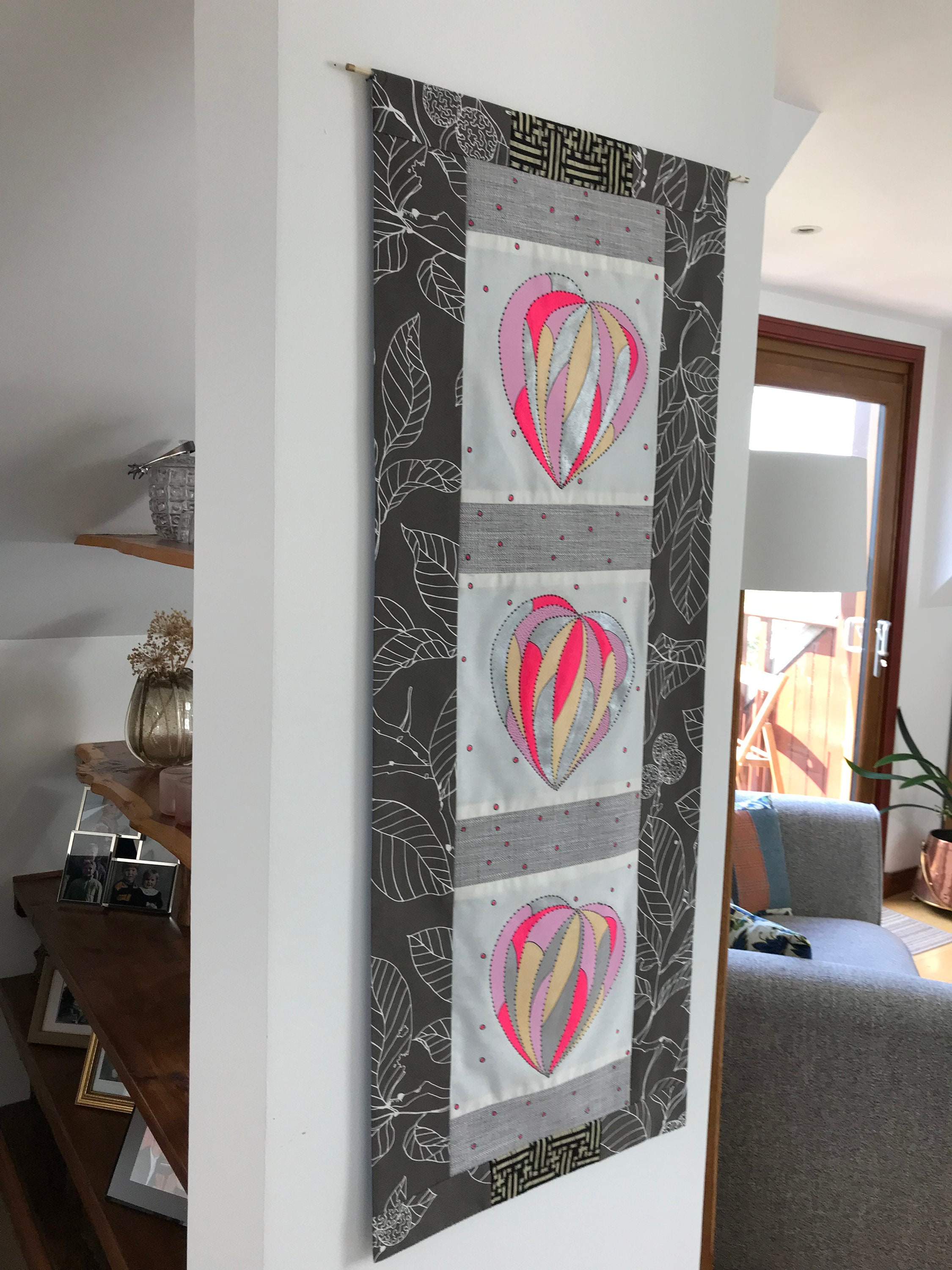 Pop Art Inspired, Handmade, Hand Painted Fabric Wall Hanging Etsy UK