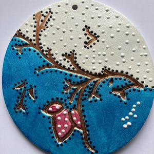 Handmade Lotus Flower Ceramic Wall Plaque: Scottish Studio Art