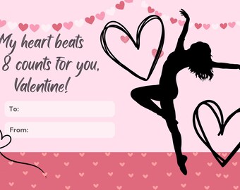 Cheerleading gymnastiekdanser, mijn hart klopt in 8 tellen voor jou downloadbare valentijn