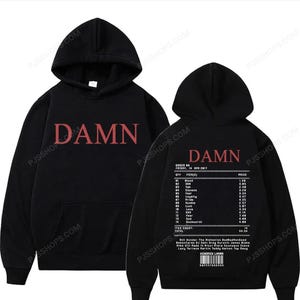 ラッパー ケンドリック・ラマー ミュージックアルバム トラックリスト プリント パーカー メンズ レディース ファッション ヒップホップ プルオーバー スウェットシャツ カジュアル オーバーサイズ パーカー