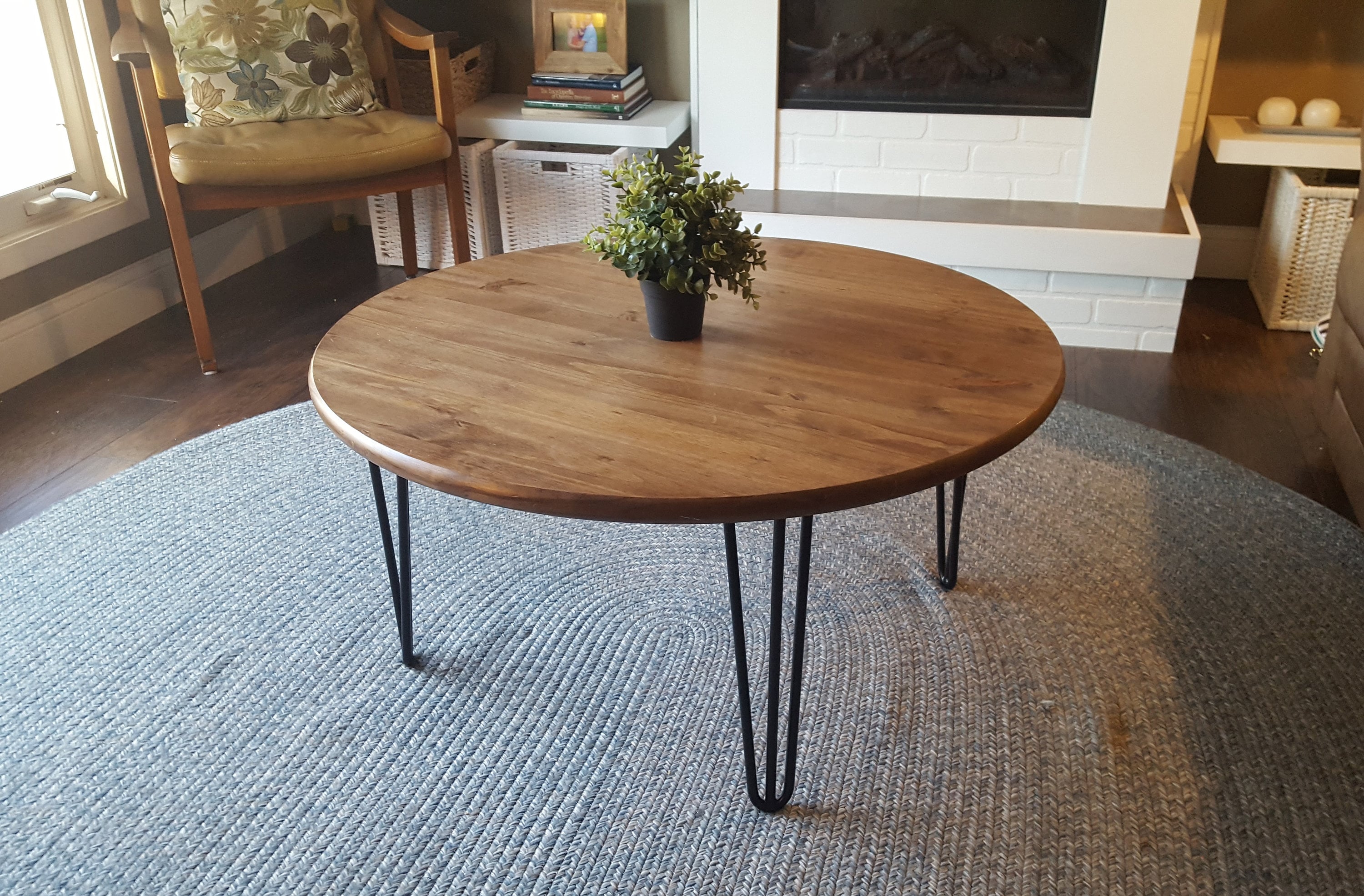 36 Hairpin Coffee Table Round Sofa Living room Mid Etsy