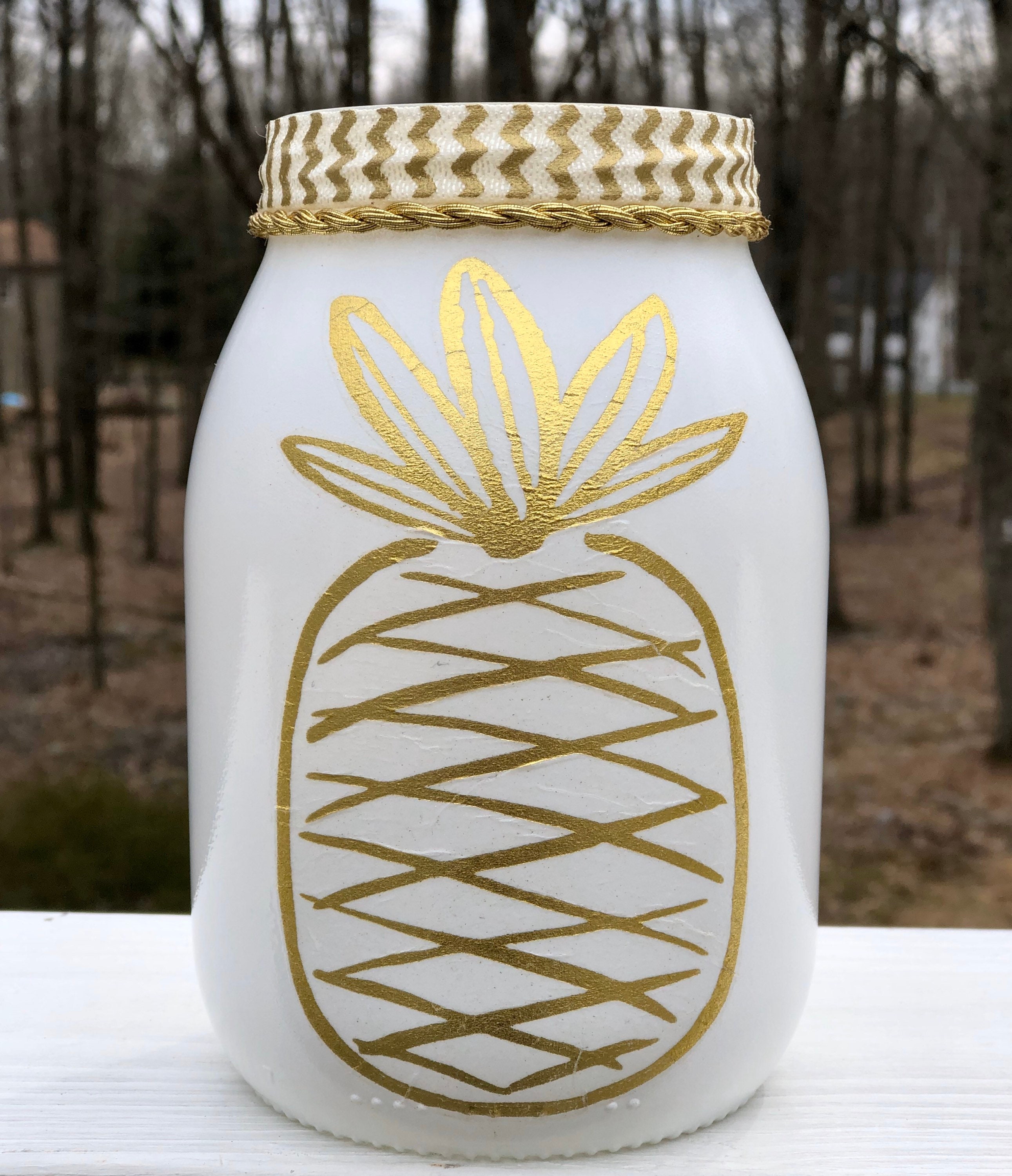 Large pina lighted jar, lighted jars, lighted bottles, pineapple jar