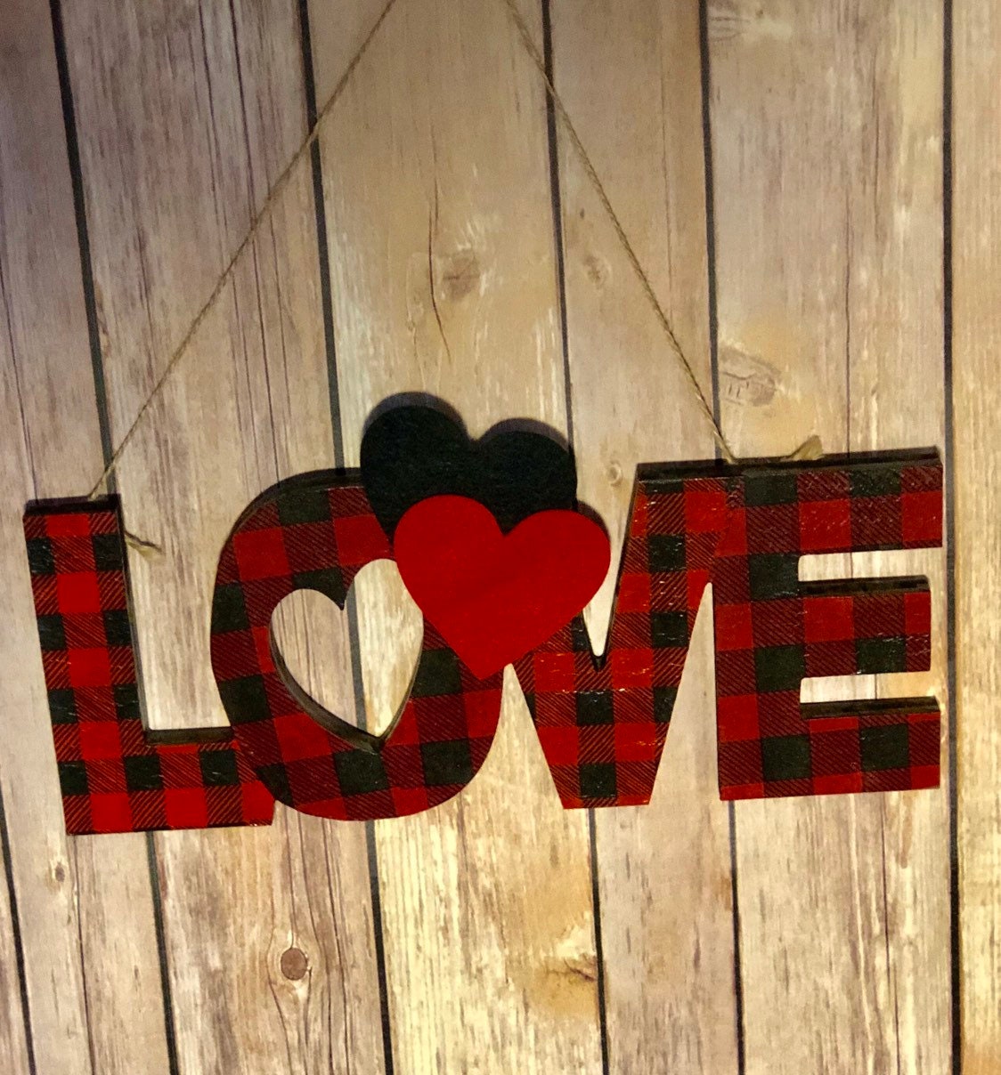 Love wall hanging sign, wooden sign decor, love sign, decoupaged sign