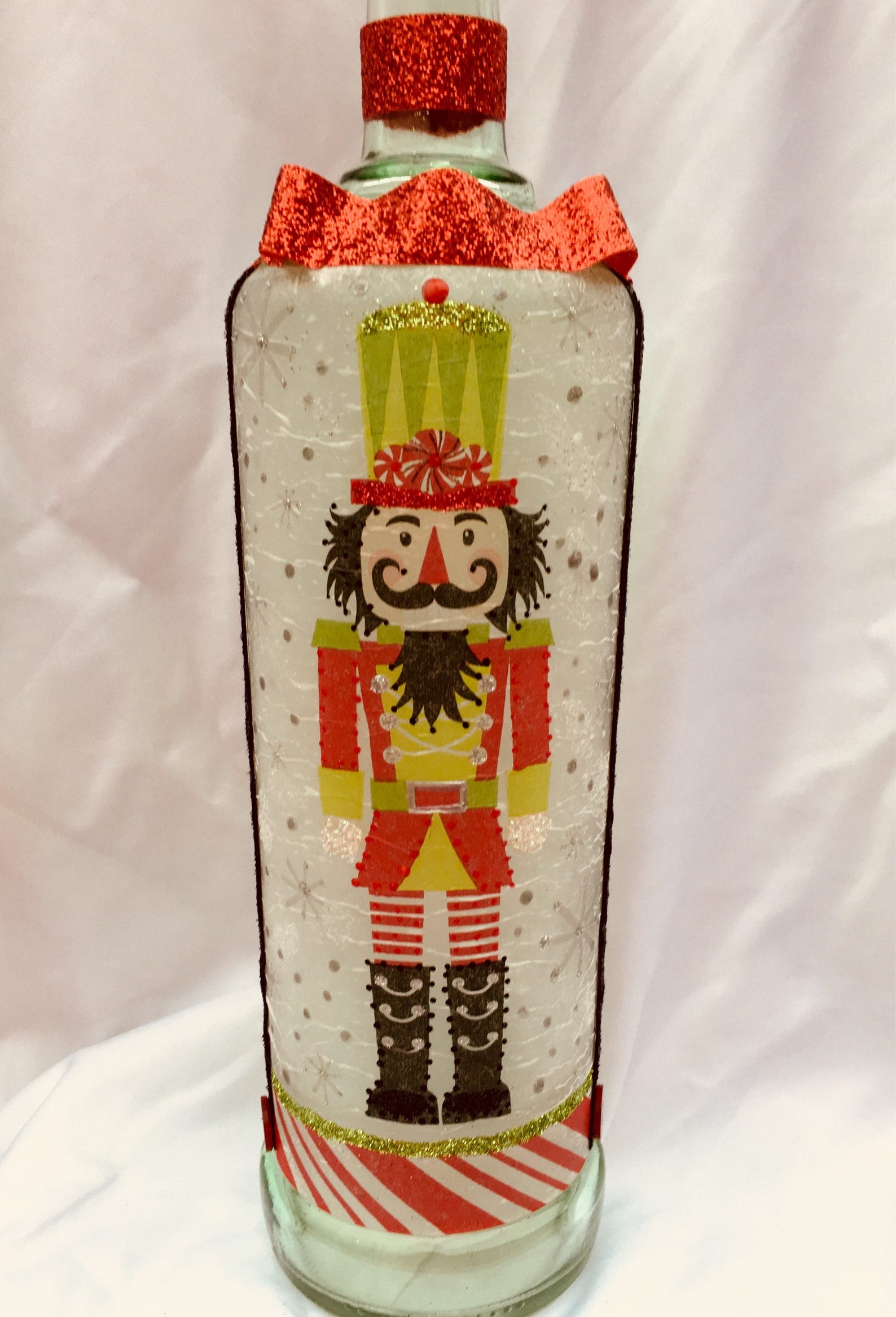 Lighted bottle nutcracker bottle lighted Christmas bottles Etsy