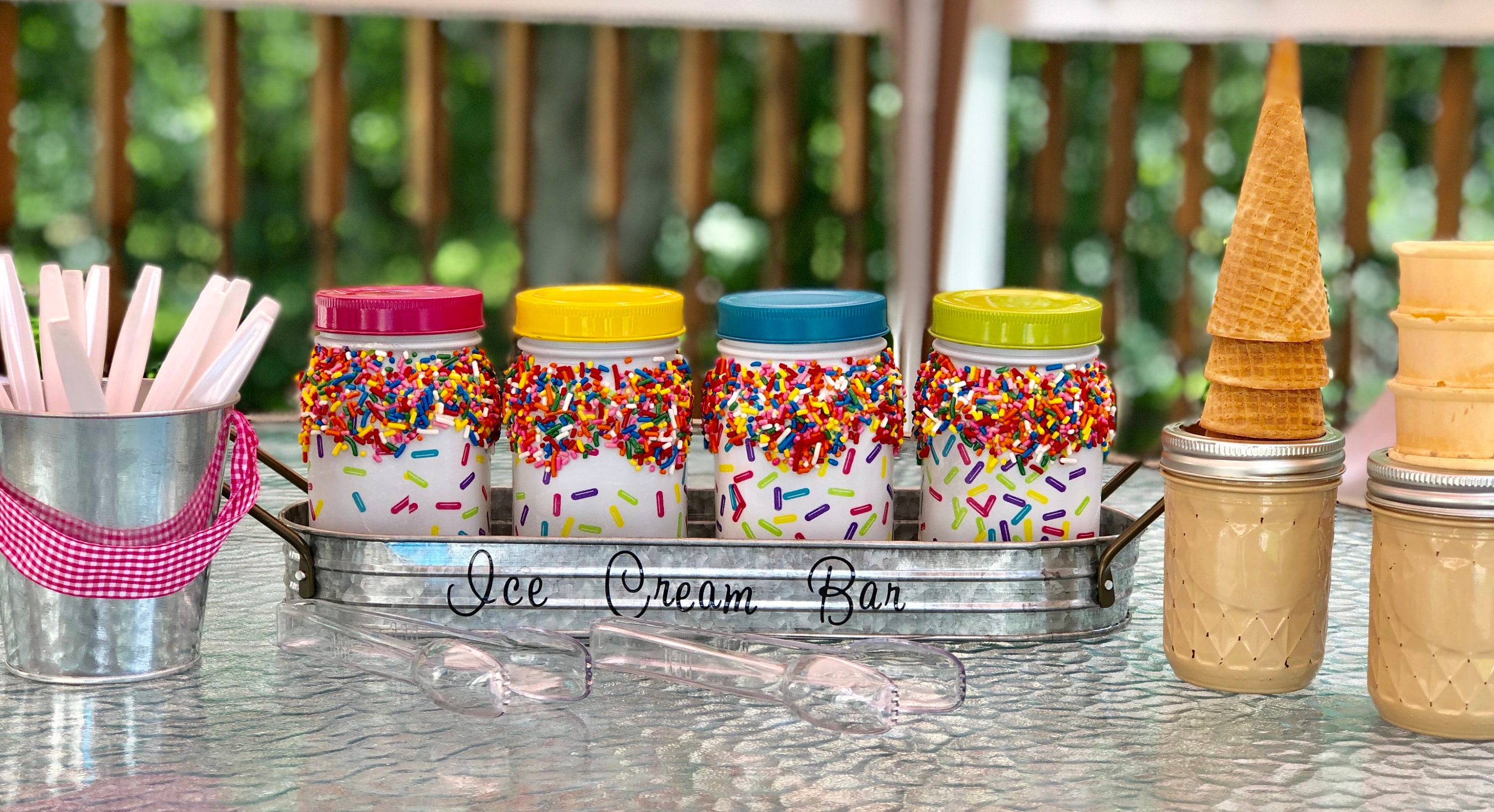 Ice cream bar jars, candy bar jars, lighted jars, candy bar jar set