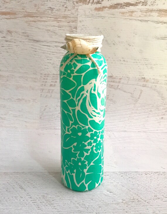 Teal luau bottle tropical decor tropical theme Etsy