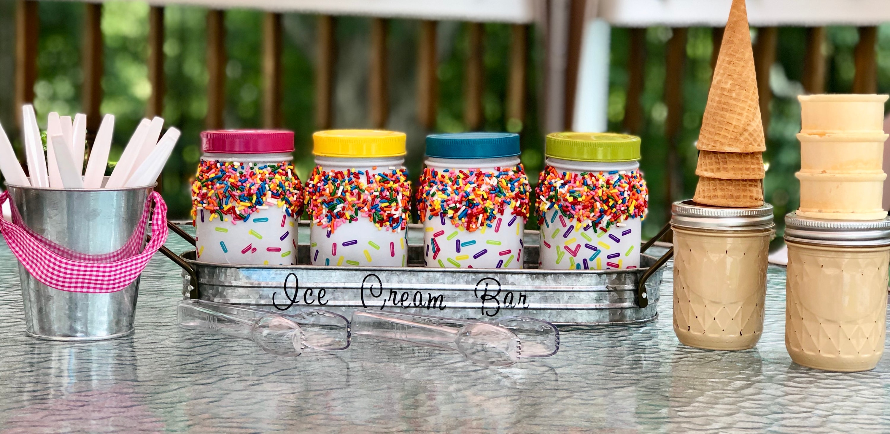 Ice cream bar jars, candy bar jars, lighted jars, candy bar jar set