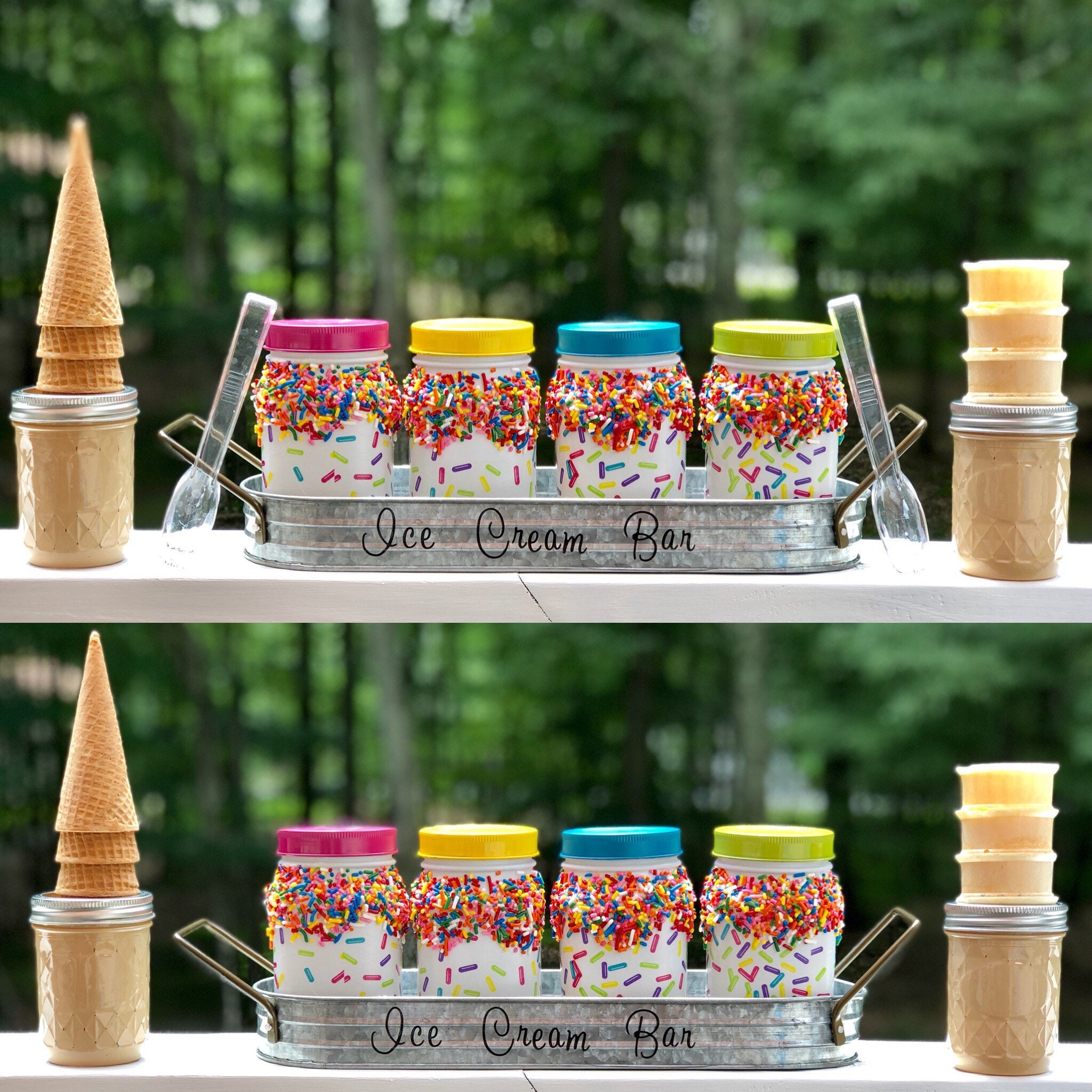Ice cream bar jars, candy bar jars, lighted jars, candy bar jar set