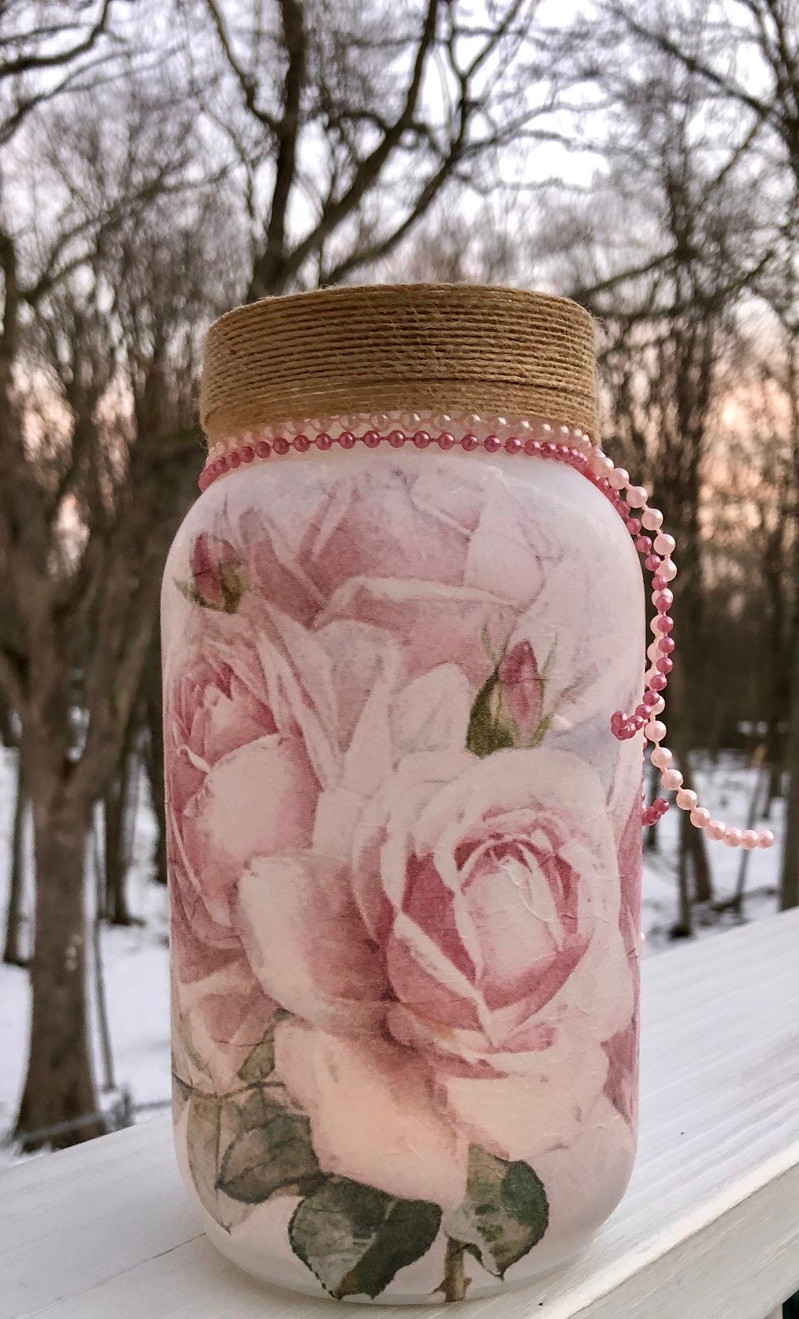 Just a rose lighted jar, lighted jars, lighted bottles, jar lights