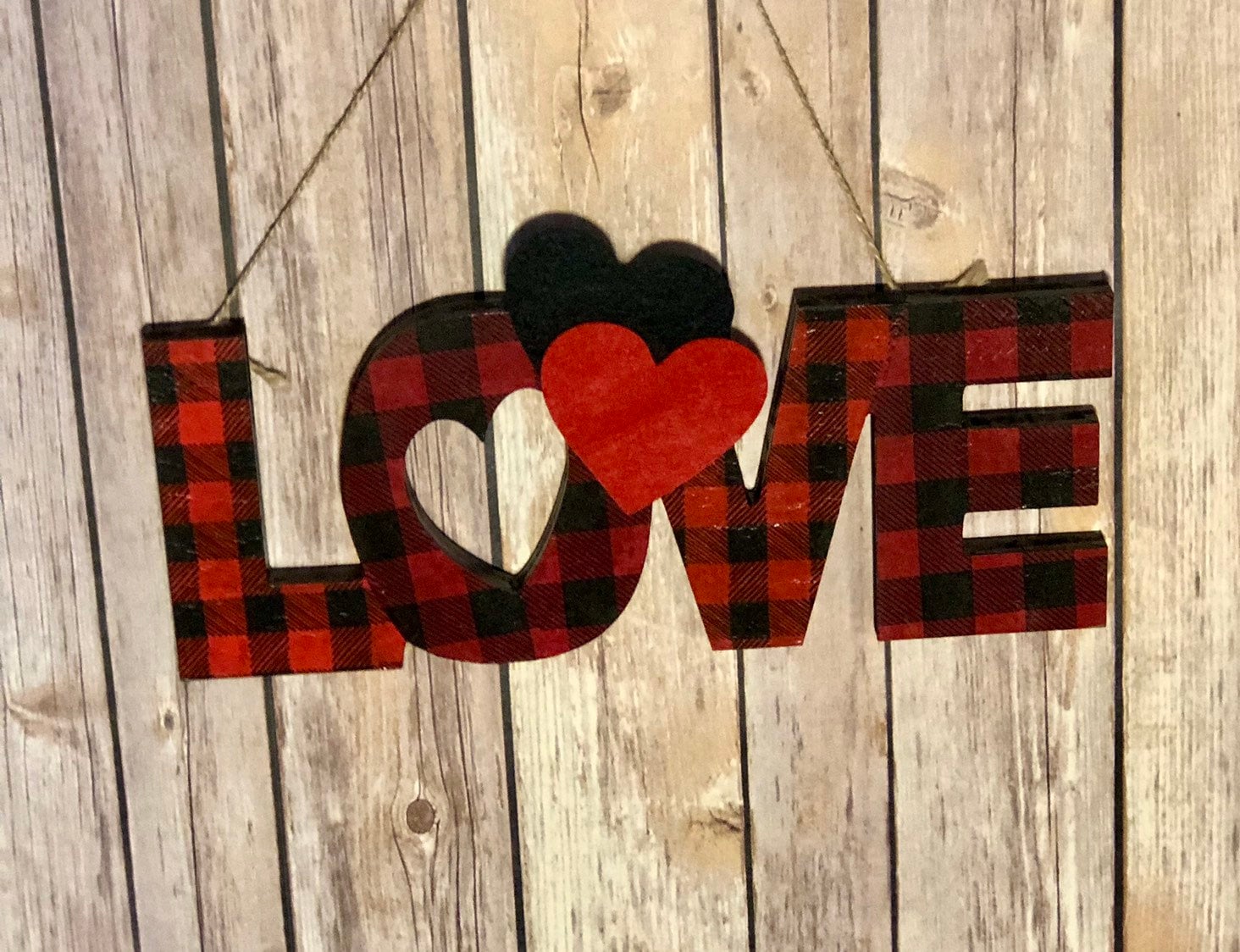 Love wall hanging sign, wooden sign decor, love sign, decoupaged sign