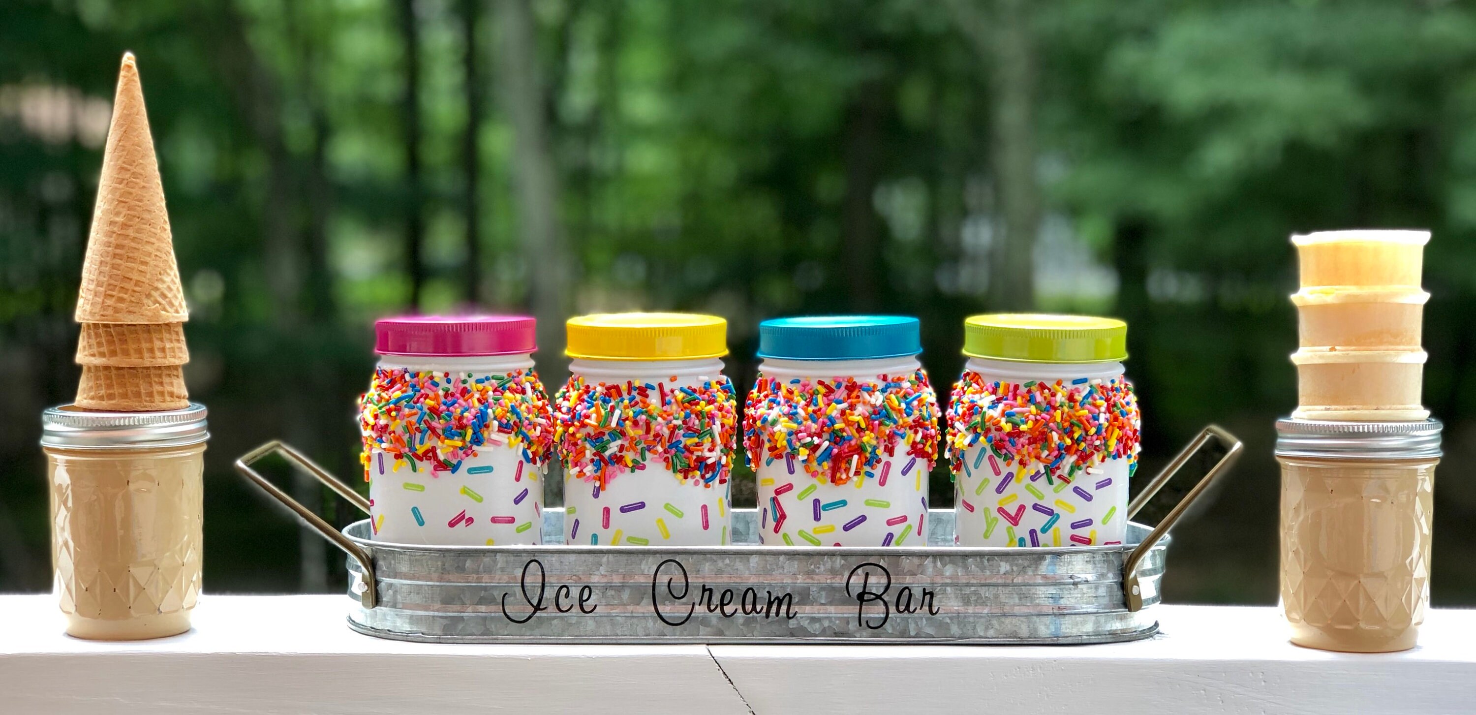 Ice cream bar jars, candy bar jars, lighted jars, candy bar jar set