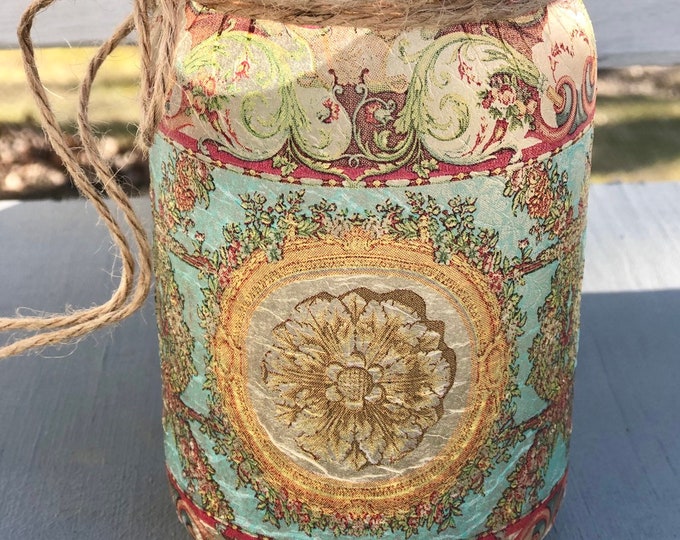 Bohemian Style Lighted Jar, Lighted Jars, Lighted Bottles, Bohemian