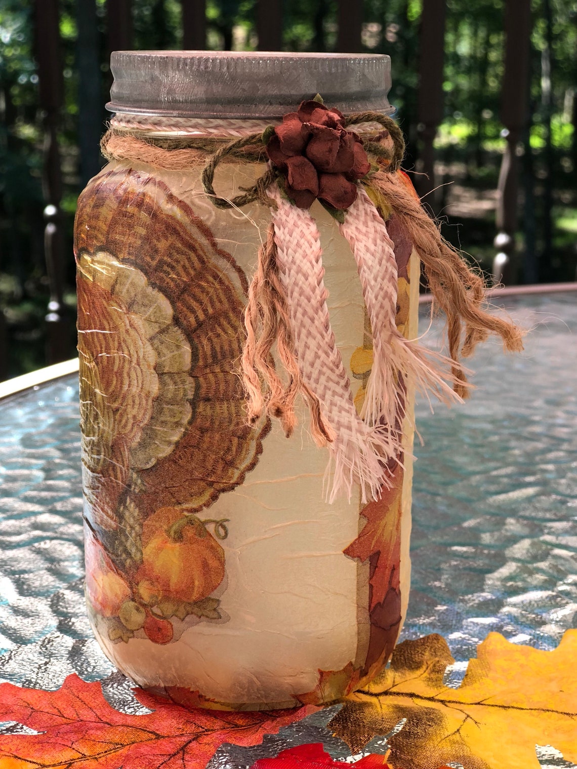 Turkey lighted jar lighted jars lighted bottles Etsy