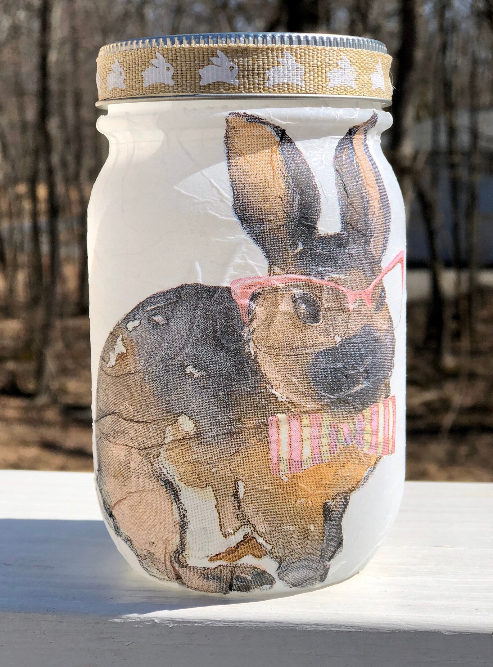 Smart Lighted Bunny Jars Lighted Jars Lighted Bottles Jar Etsy