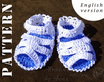 Crochet Baby Sandals Pattern, Summer Shoes (PDF Pattern)