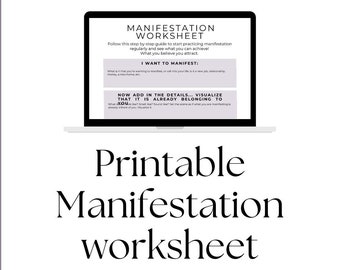 Printable manifestation worksheet, guided step by step, manifestation spitiual routine, DIGITAL DOWNLOAD PRINTABLE