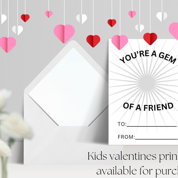 Printable Kid Valentines, Classroom Crystal Valentines, Crystal Valentines cards, you rock valentine, printable valentines, INSTANT DOWNLOAD