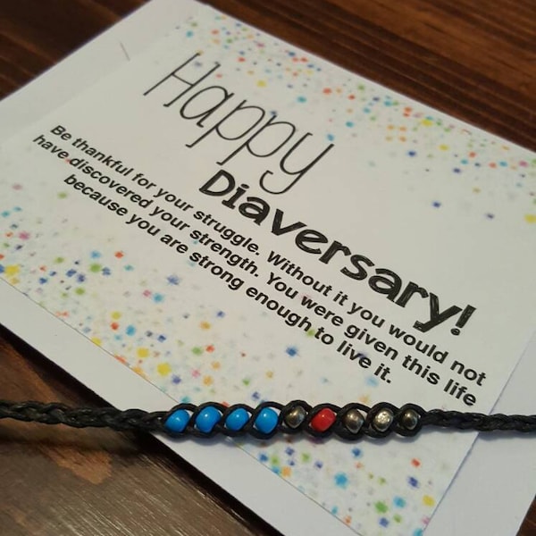 Diaversary bracelet, type 1 diabetes, celebrate, happy diaversary