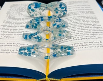 Bague de lecture fleurs bleues