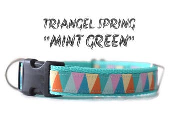 Geometric dog collar, Pastel dog collar, Dog collar, adjustable dog collar, girl dog collar, boy dog collar, medium dog collar,