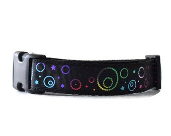 black dog collar, dog collar,girl dog collar, boy dog collar, adjustable dog collar, fancy dog collar, colorful dog collar,shining collar