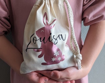 Paaszakje met naam, easter, Easter Bunny, Easter Bunny bag, bag with name, pasen, eieren, cadeautasje, paastasje, gepersonaliseerd met naam