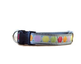 geometric dog collar, dog collar, male dog collar, gray dog collar, girl dog collar, colorful dog collar, buckle dog collar, happy dog collar