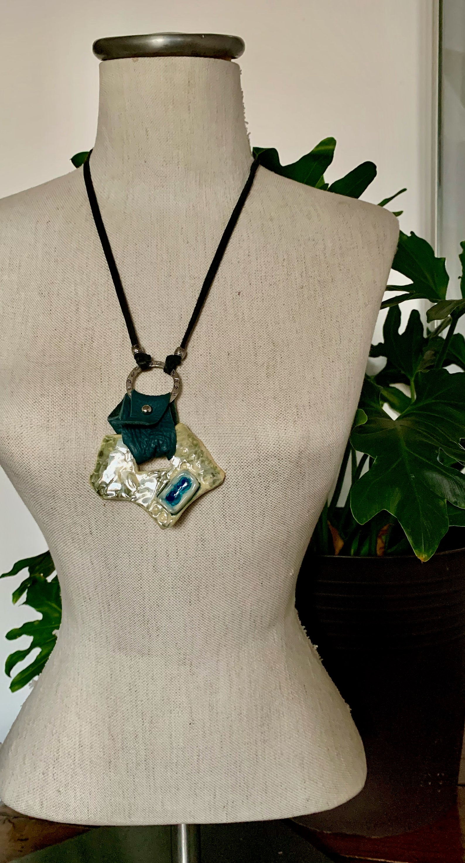 Handmade Pottery Pendant Necklace Etsy