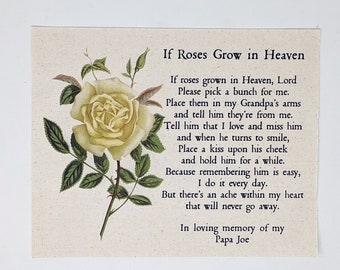 Roses Grow In Heaven For Daughter With Roses Background Digital Download Loss Sympathy Gift
