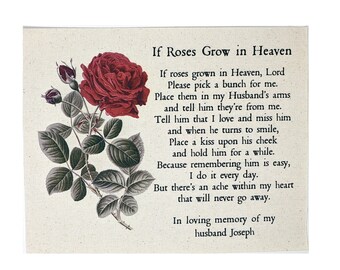 Roses Grow In Heaven For Daughter With Roses Background Digital Download Loss Sympathy Gift