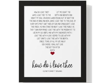 Art Print How Do I Love Thee Wall Art 8x10 Inch Poem by Elizabeth ...