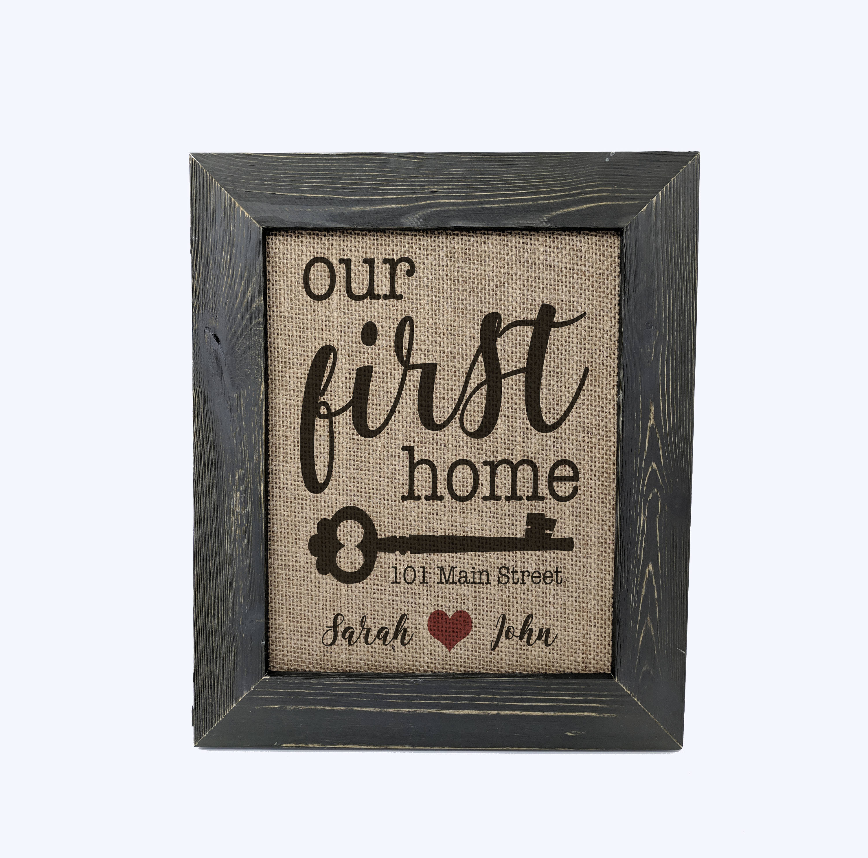 OUR FIRST HOME: Personalized Burlap Print, Custom Name Print, Gift fo…