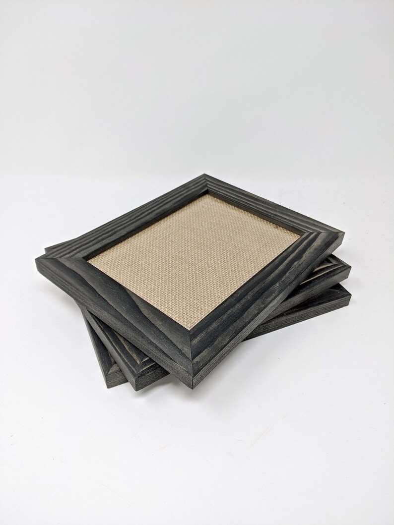 5x7 BLACK Stained WOOD FRAME Narrow moulding frame Wood Etsy