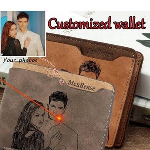 Brieftasche mit individuellem Fotolaser graviert