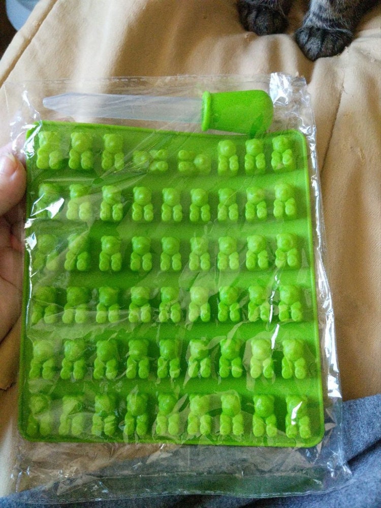 1pc 50 Grid Gummy Bear Mold Trays with Dropper, Fun Making Gummy