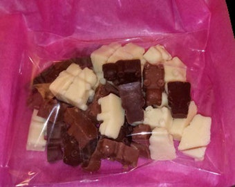 Canada only mini box of 12 homemade chocolate solid gummy bears available in the fall to the spring