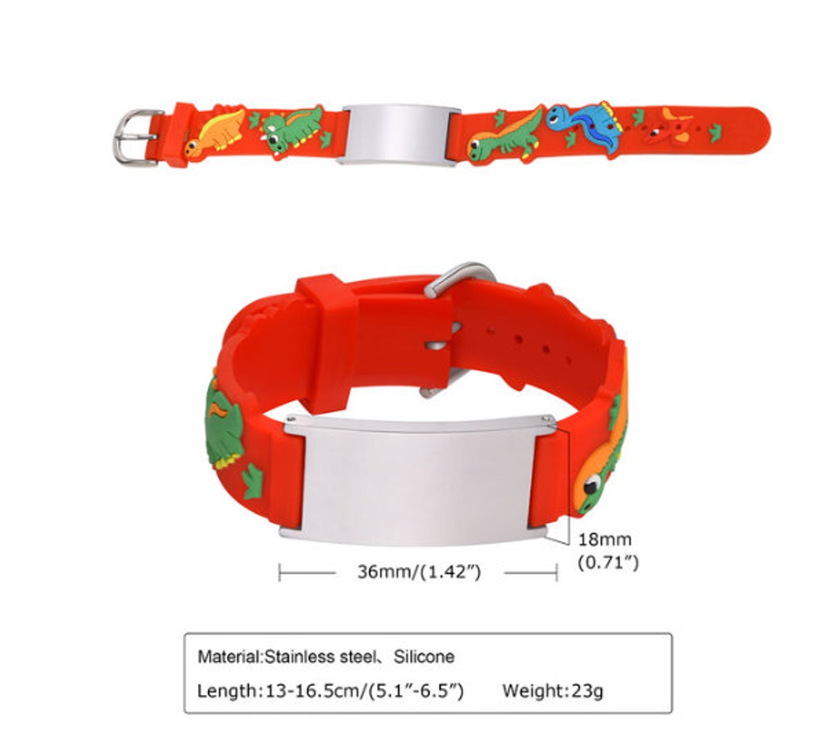 Kids Custom Medical Bracelet Silicone, Metal, Adjustable, Boys, Girls ...