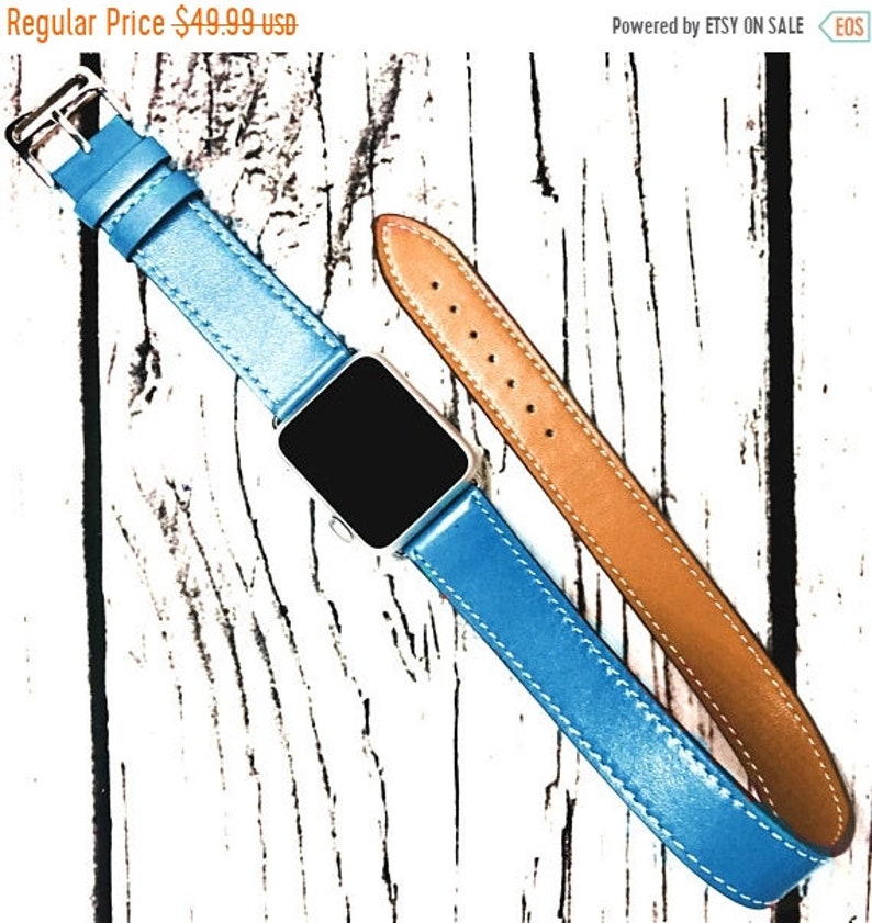 Apple Watch Band Double Wrap Genuine Leather 38mm 42mm iWatch Etsy