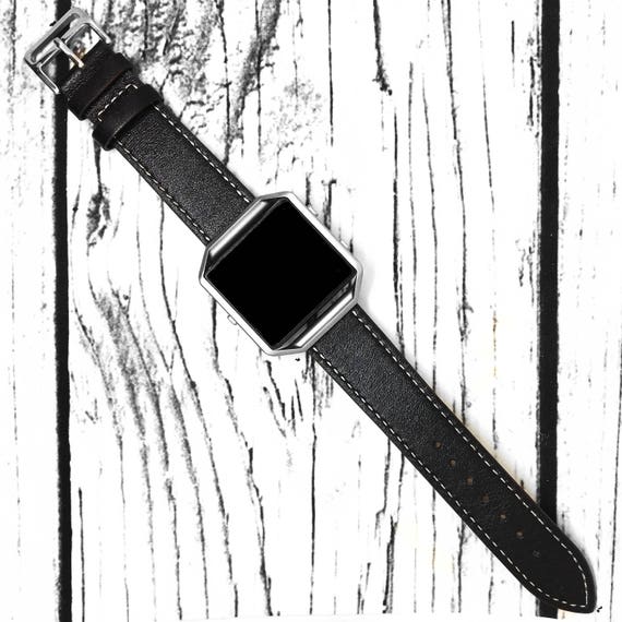 Fitbit Blaze Watch Band Genuine Leather Black 22mm Smart Watch | Etsy
